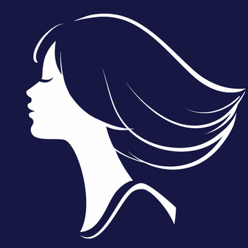 漂亮女孩臉部輪廓；插畫