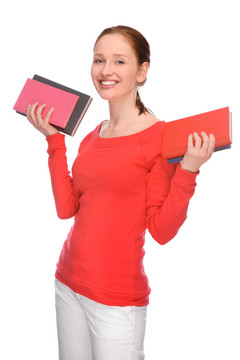 年輕婦女與書籍