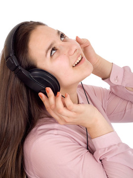 女孩聽音樂