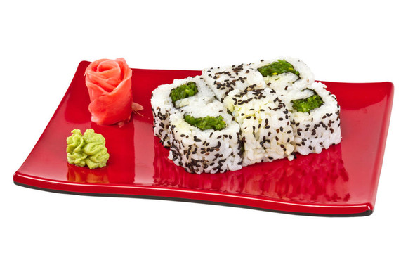 日本的素食卷的海苔