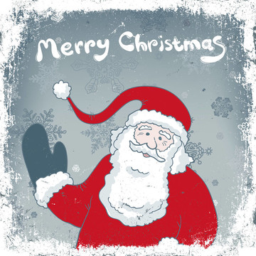 圣誕舊貨卡與Santa。Eps8。