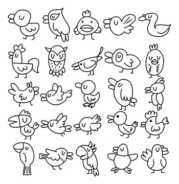 手繪鳥元素