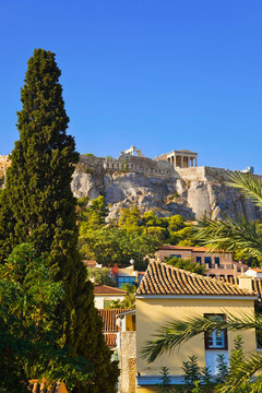 衛(wèi)城在Athens；希臘