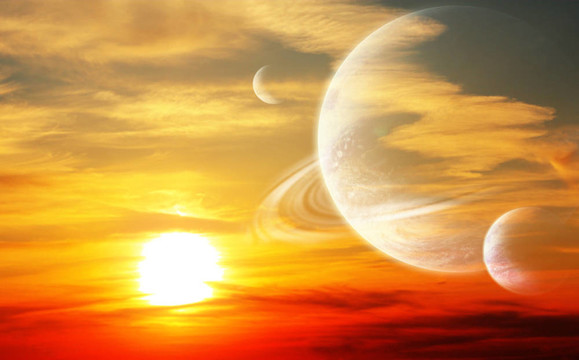 外星行星的日落