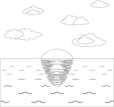 太陽與海洋；輪廓