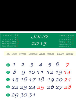 2013七月日歷