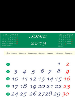 2013六月日歷