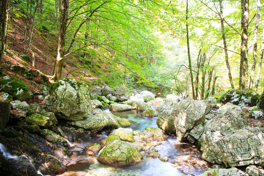 瀑布；Julian Alps