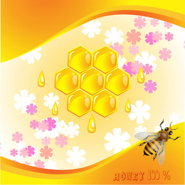花背景蜂蜜