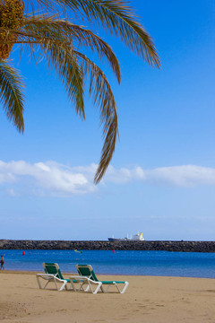 海灘Las Teresitas；特內(nèi)里費(fèi)；西班牙