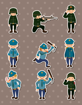 警察和軍隊(duì)貼紙