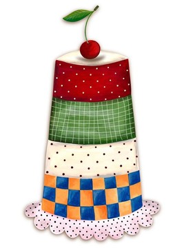 藝術(shù)作品。櫻桃蛋糕