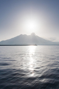 櫻島從鹿兒島九州畫像；