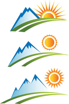 山峰與太陽的集合