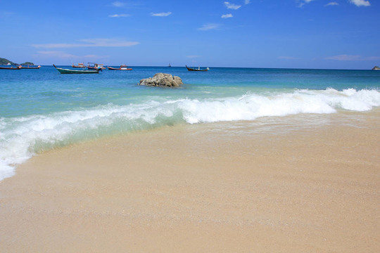 美麗的海灘波