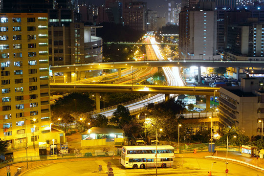 香港城市繁華的夜；