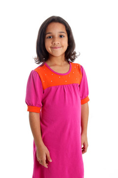 白色背景的女孩