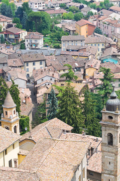 卡斯泰爾arquato全景。Emilia Romagna。意大利.