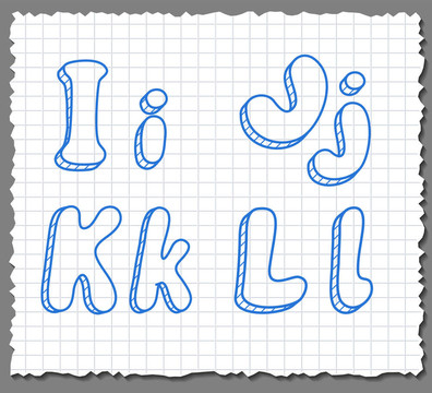 手繪三維字母- IJKL