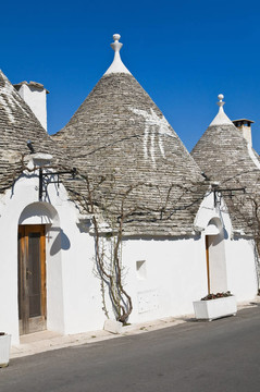 Alberobello s Trulli。普利亞。意大利.