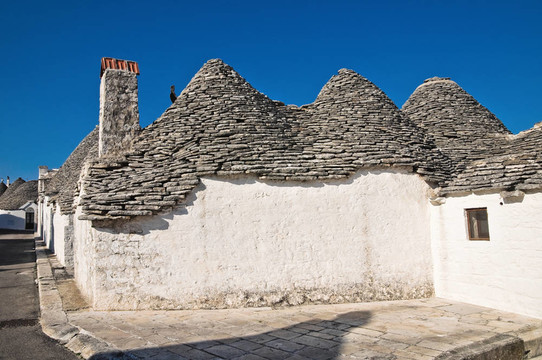 Alberobello s Trulli。普利亞。意大利.
