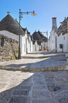 Alberobello s Trulli。普利亞。意大利.