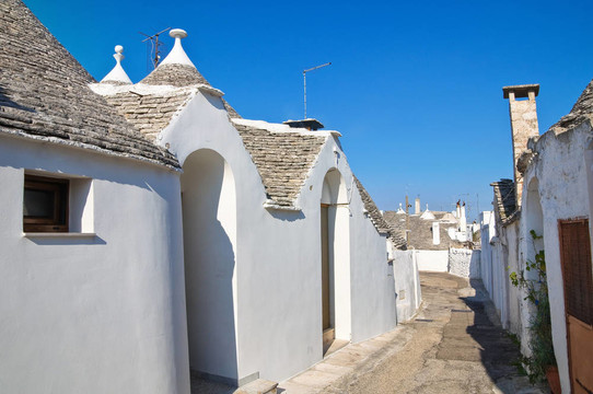 Alberobello s Trulli。普利亞。意大利.