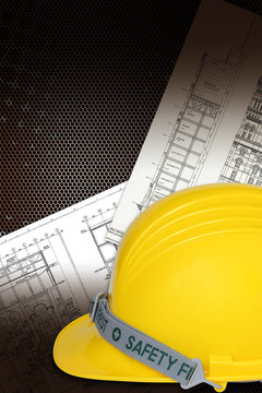 建筑藍(lán)圖施工的施工用頭盔