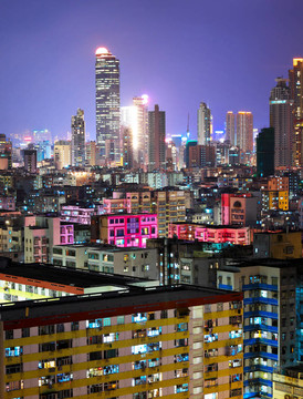 香港擁擠的城市