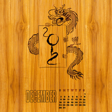 日歷2012；龍之年；一月