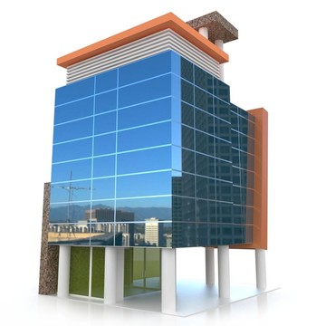 白色三維建筑