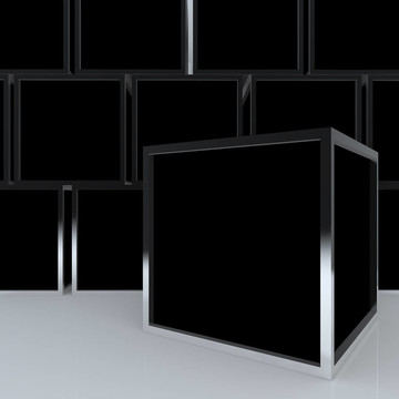 3D空白抽象黑盒顯示