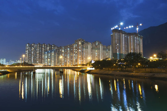 香港市中心的夜晚