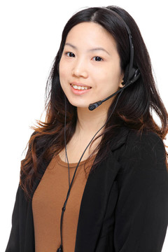 亞洲女戴耳機(jī)