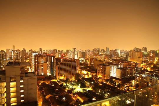 夜間的圣地亞哥全景