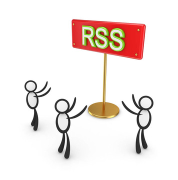 3D小周圍的紅色班納一詞RSS