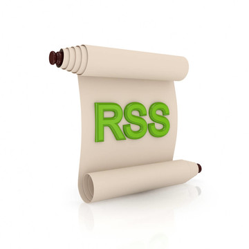 古老的卷軸與綠字的RSS。