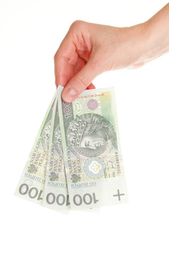 手中的波蘭貨幣