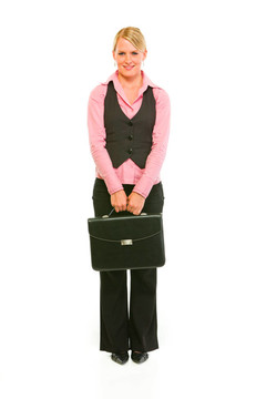 現(xiàn)代商業(yè)女性公文包全尺寸肖像