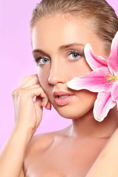 美女與lily flower