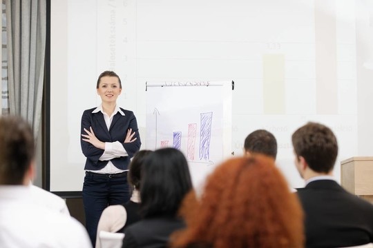 商務女性演示