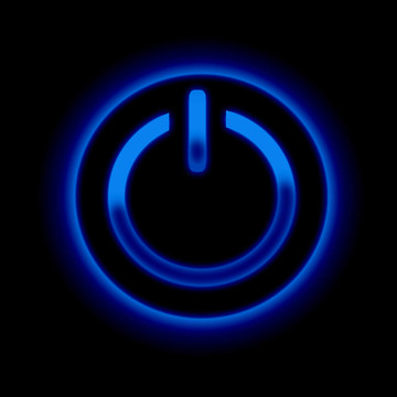 黑色背景電源按鈕