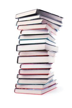 大摞圖書孤立