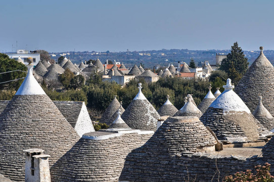 Alberobello s Trulli。普利亞。意大利.
