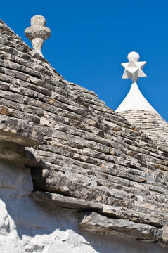 Alberobello s Trulli。普利亞。意大利.