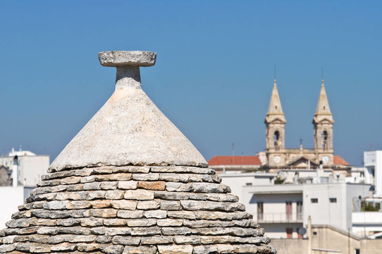 Alberobello s Trulli。普利亞。意大利.