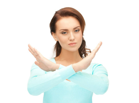 女人停止的手勢