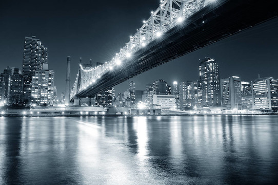 夜晚的紐約全景