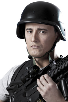 在武器武裝軍隊(duì)保護(hù)桶