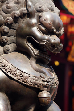 在中華寺的青銅獅子